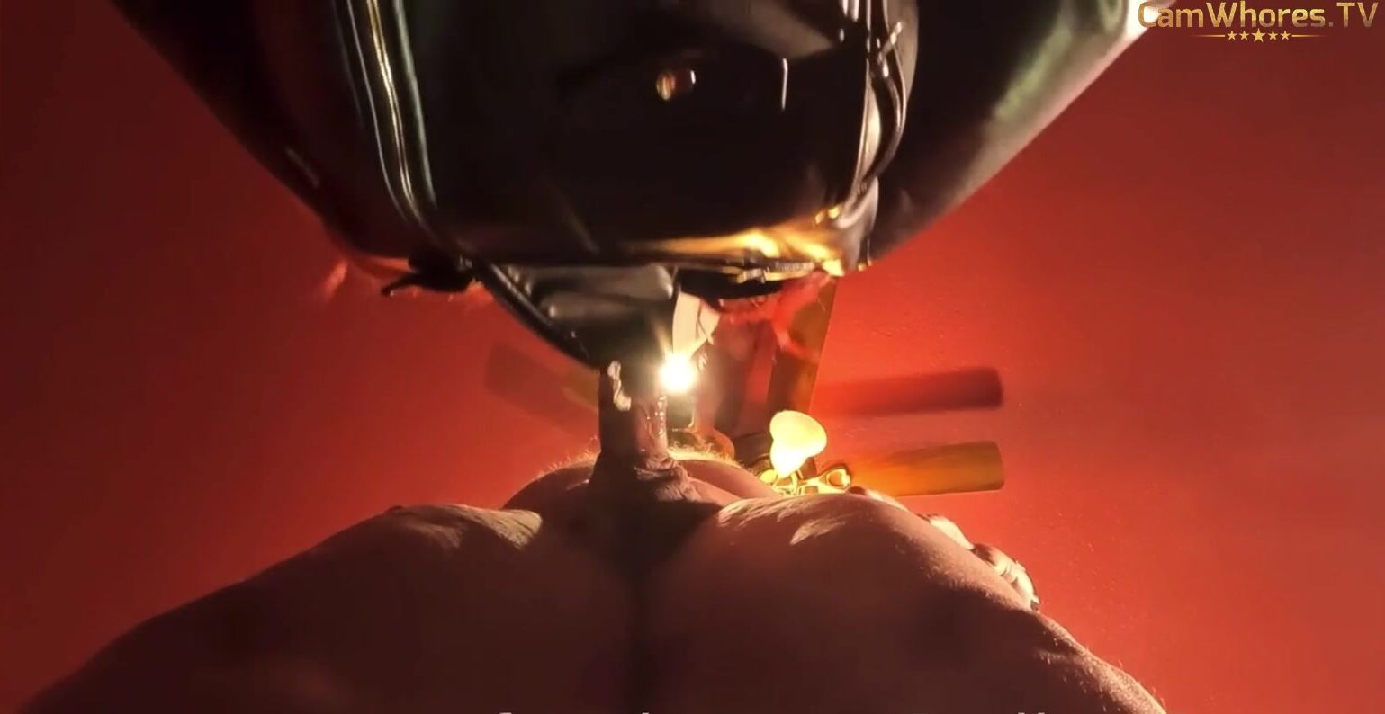 A big load of cum gets done on a girl with a leather jacket