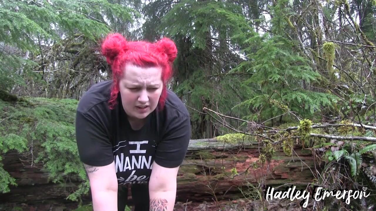 Hadley Emerson farting in the woods