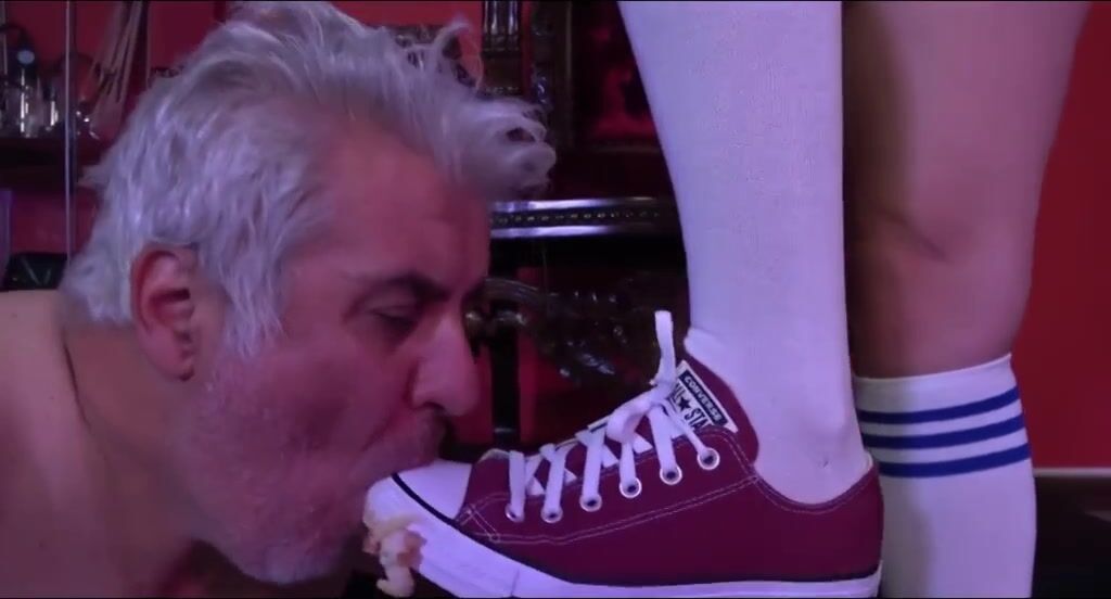 Mistress feed slave with converse