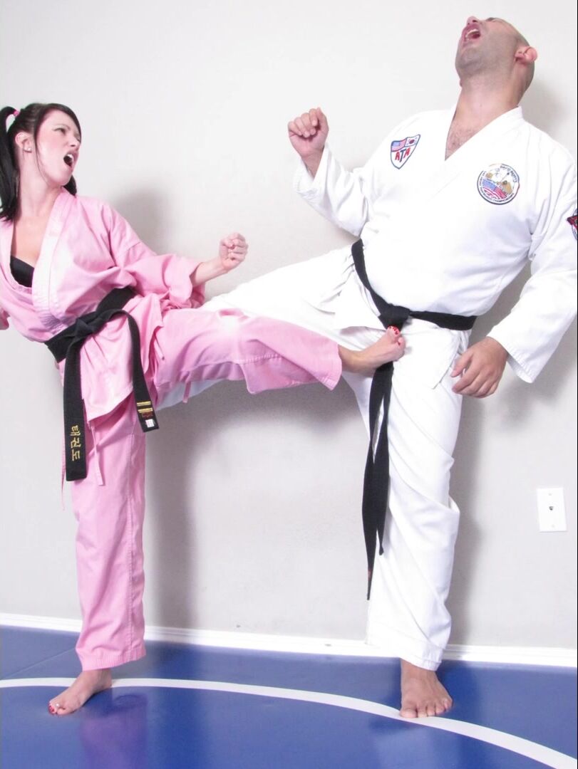 Megan In Pink Karate Fight