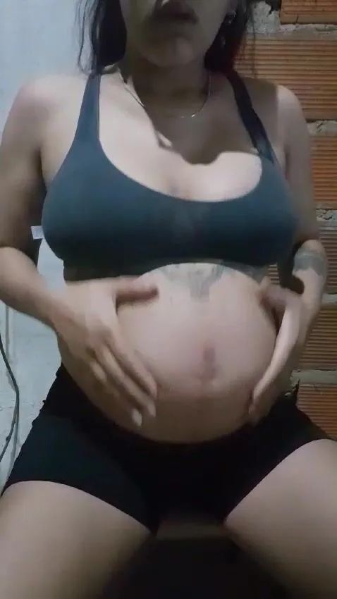 Latina 3 months preg and belly play 3