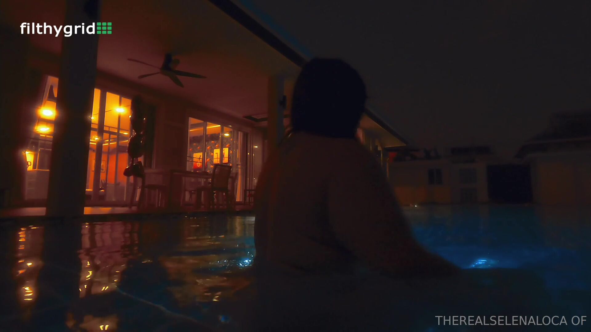 Selena loca farting by the pool in the middle of the night