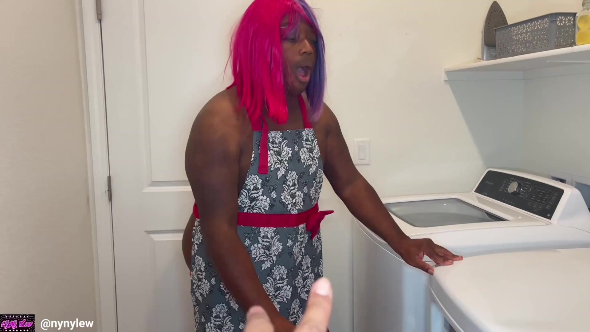 Ny Ny Lew - Sissy Maid gets Punished and Pegged in Laundry Room