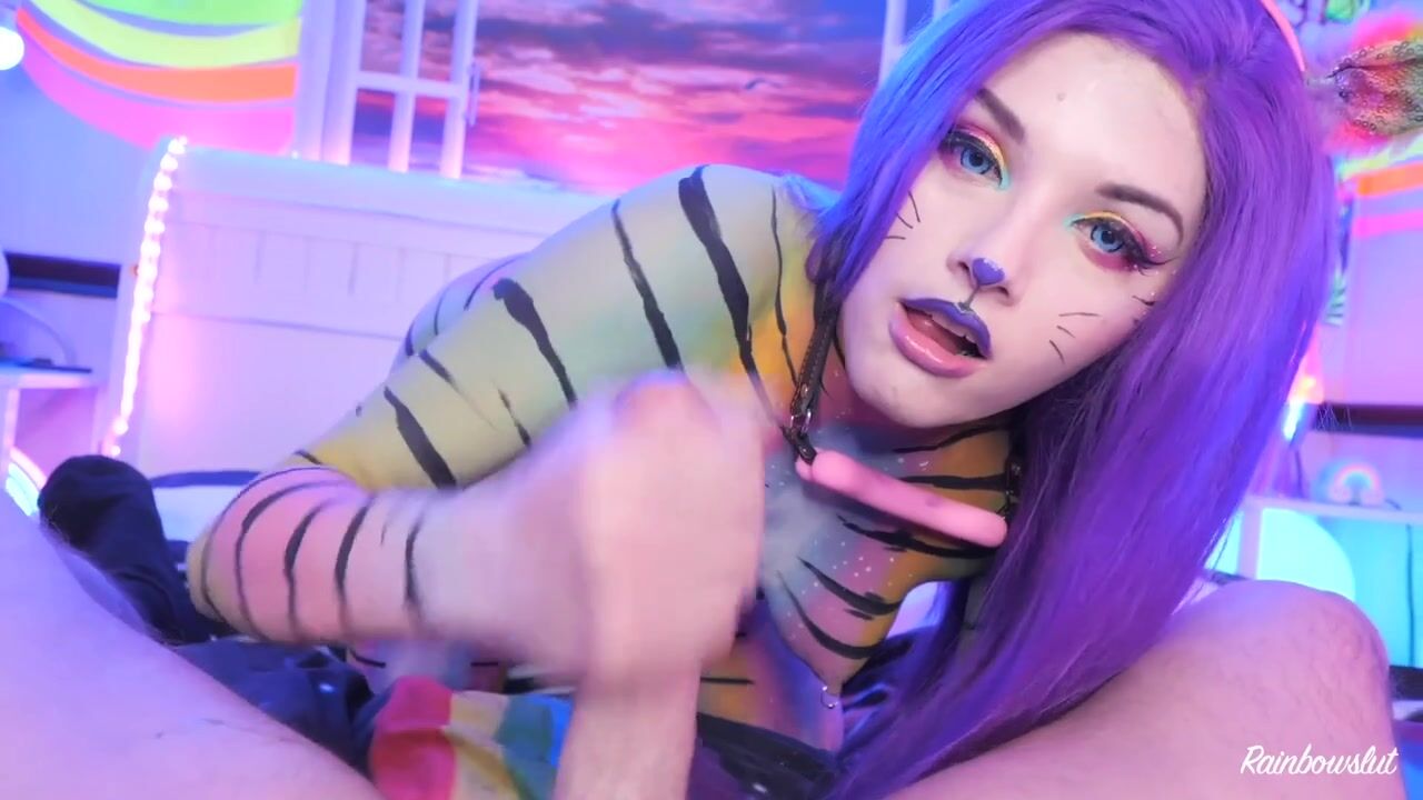 RainBowSlut POV Blowjob Cosplay Tiger