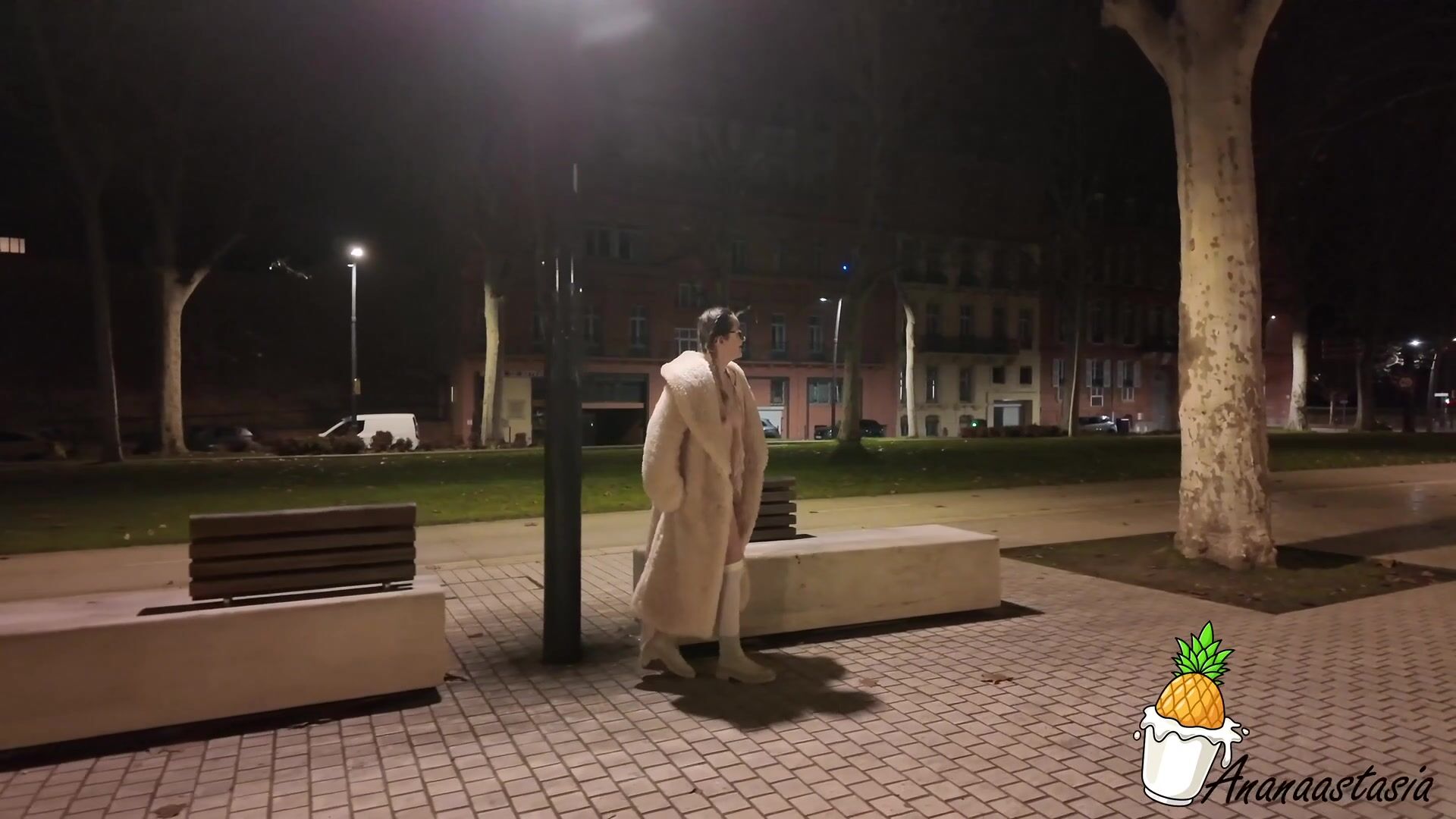 Louiselittlefrench Exhibitionist in the street in the middle of the night