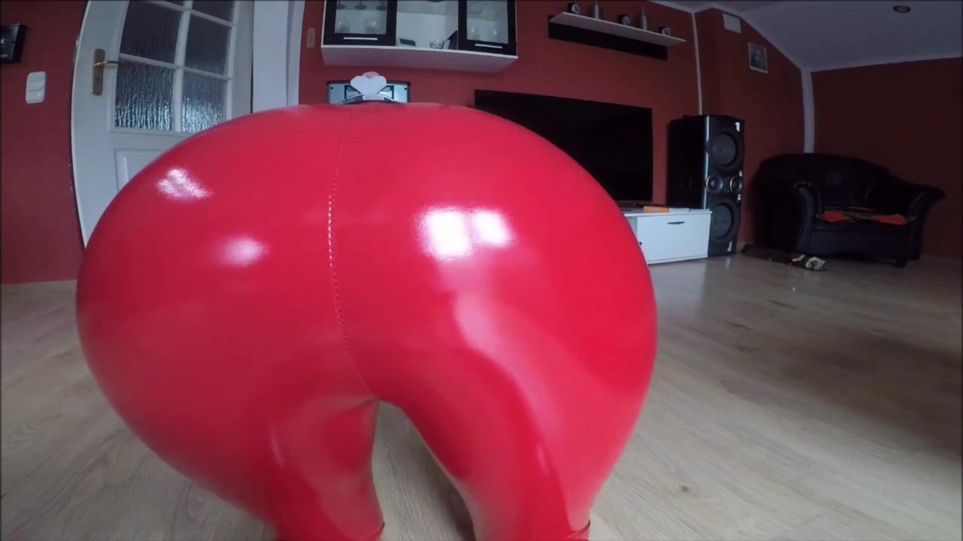 Debbie disturbed farts in leather pants whilst cleaning
