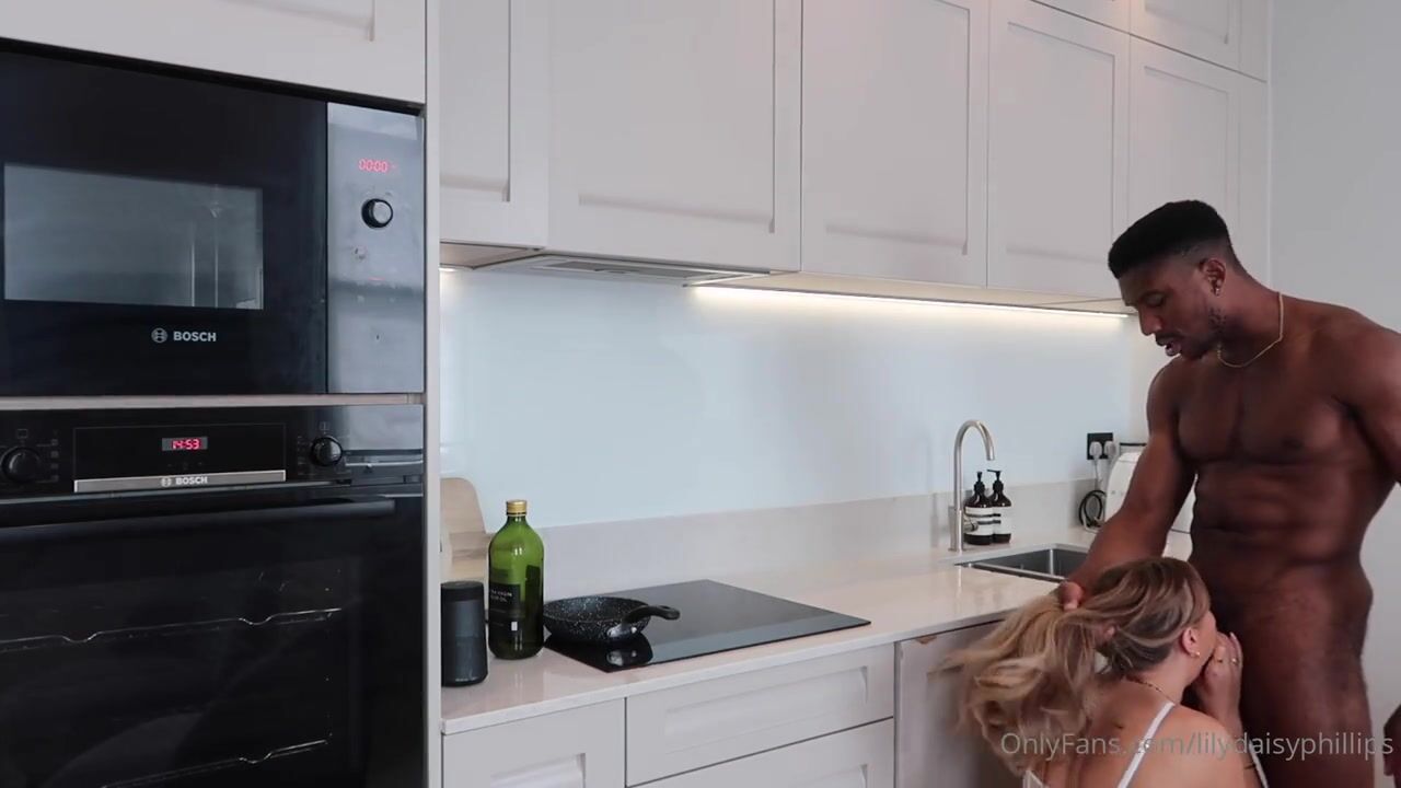 Lily fucked by a BBC in kitchen