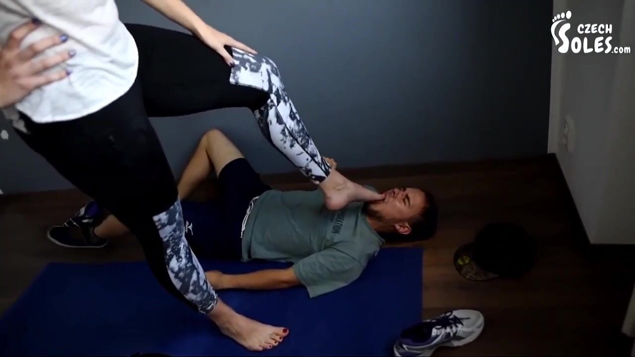 Beaten by gym instructor's feet