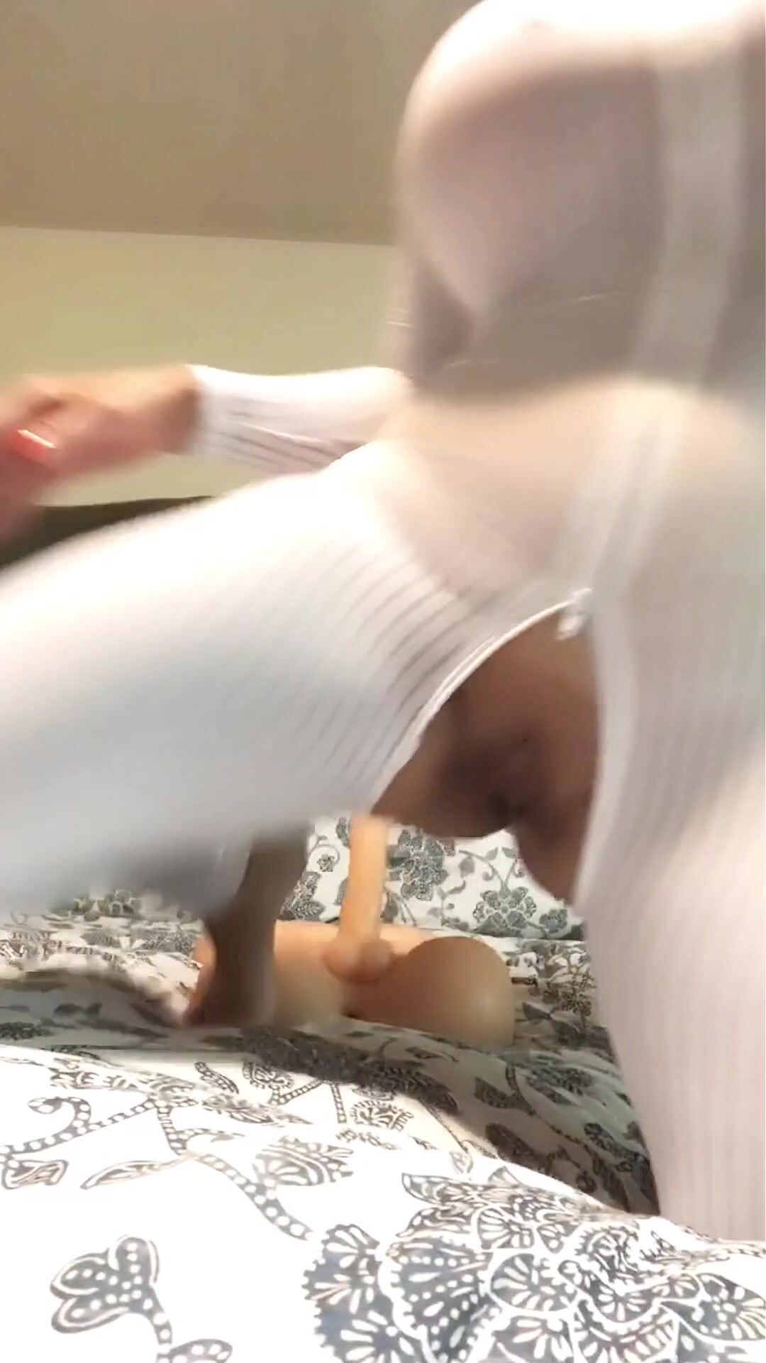 thebrittanyxoxo rides a torso in white bodysuit