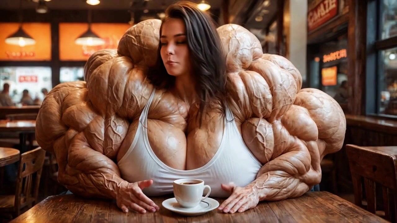 AI Muscle girl flex