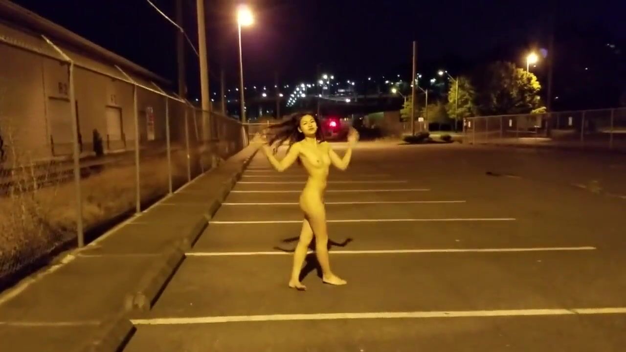 Night Time Asian Naked Walk