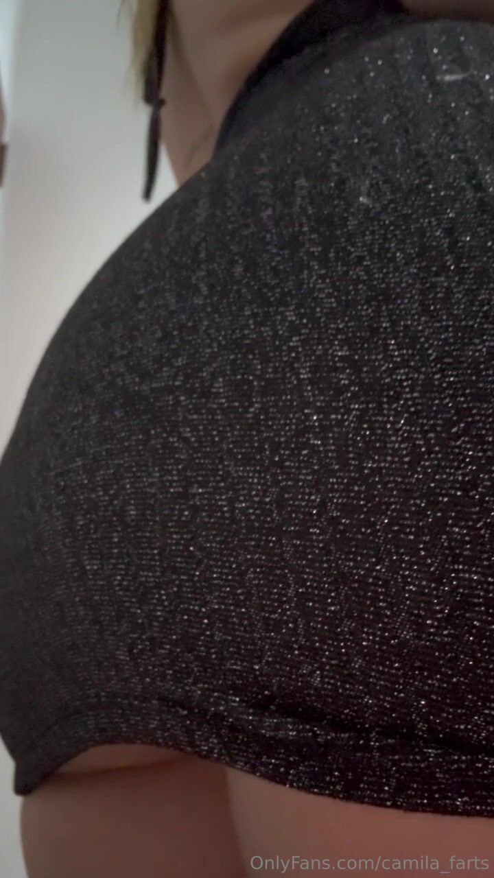 camila_farts black glittery dress farts