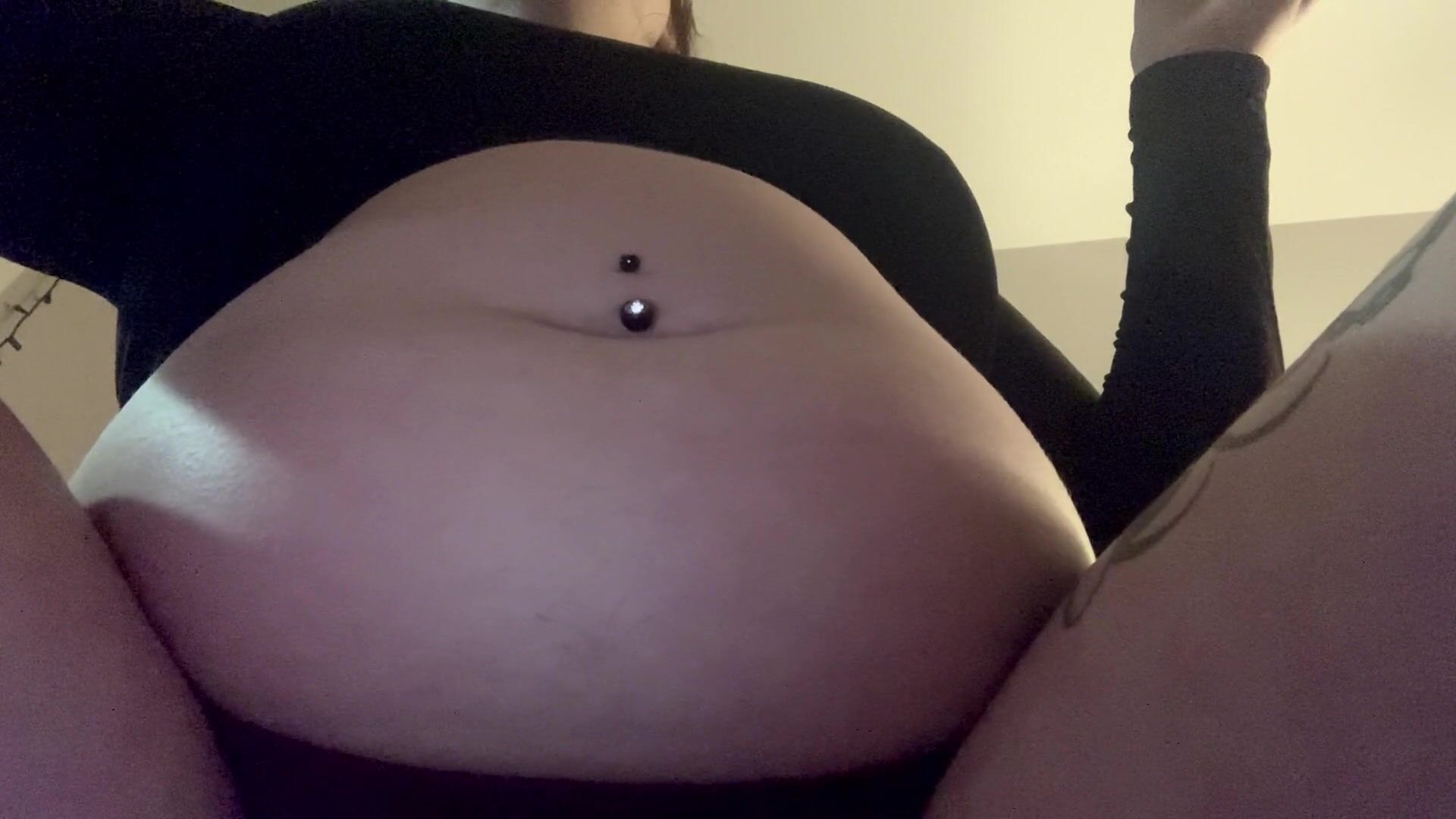 CB GF sitting on your chest pov stuffing her belly