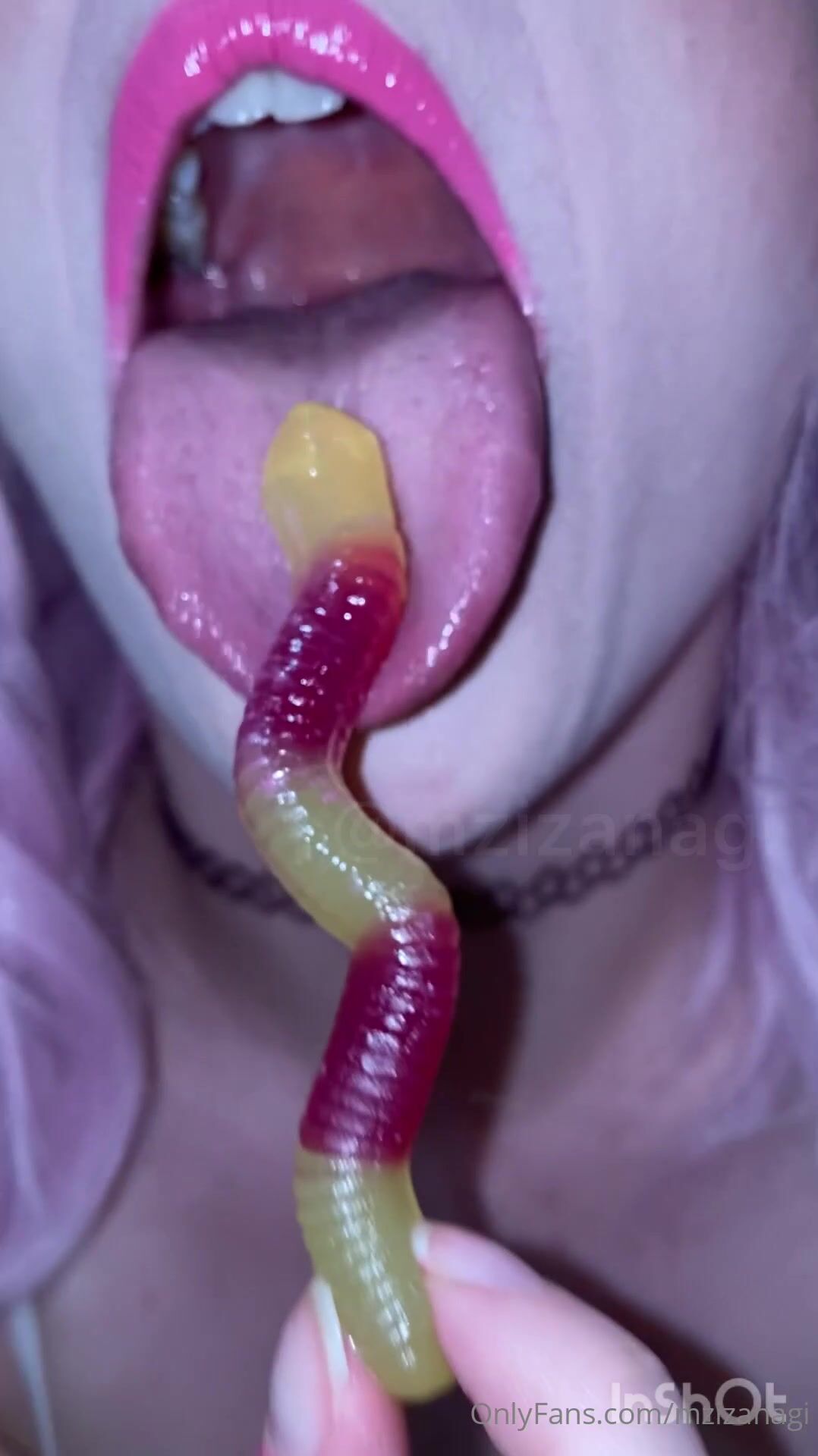 mzizanagi - anime girl gummy vore close up