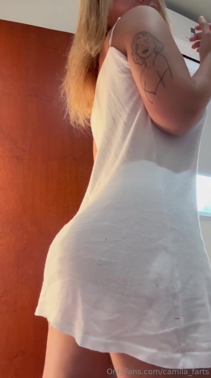 camila_farts white dress farts