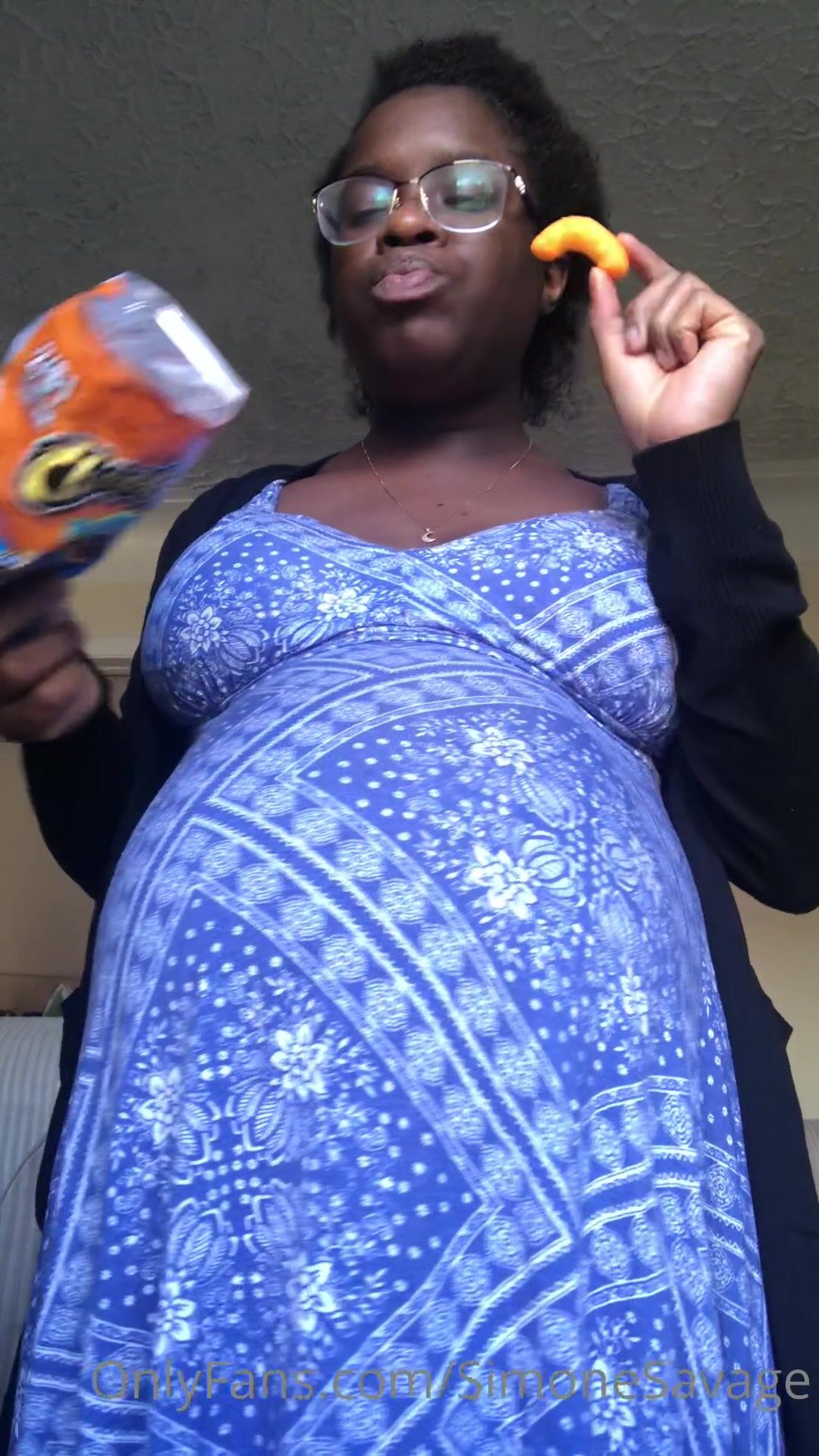 Pregnant women eating and burping