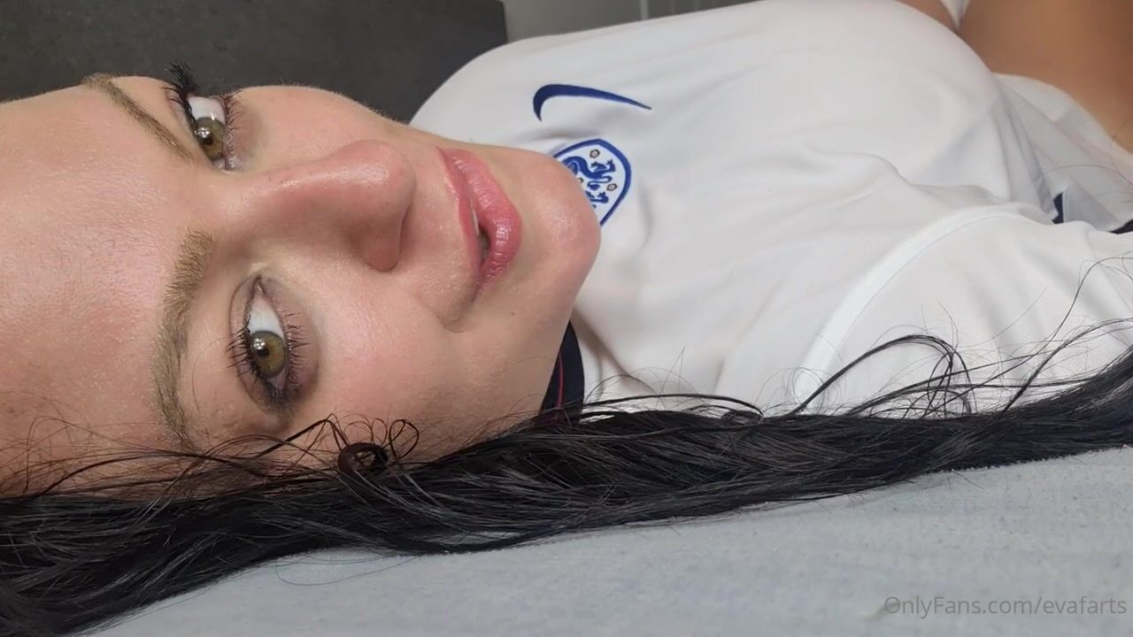 EvaMarie farting in football jersey
