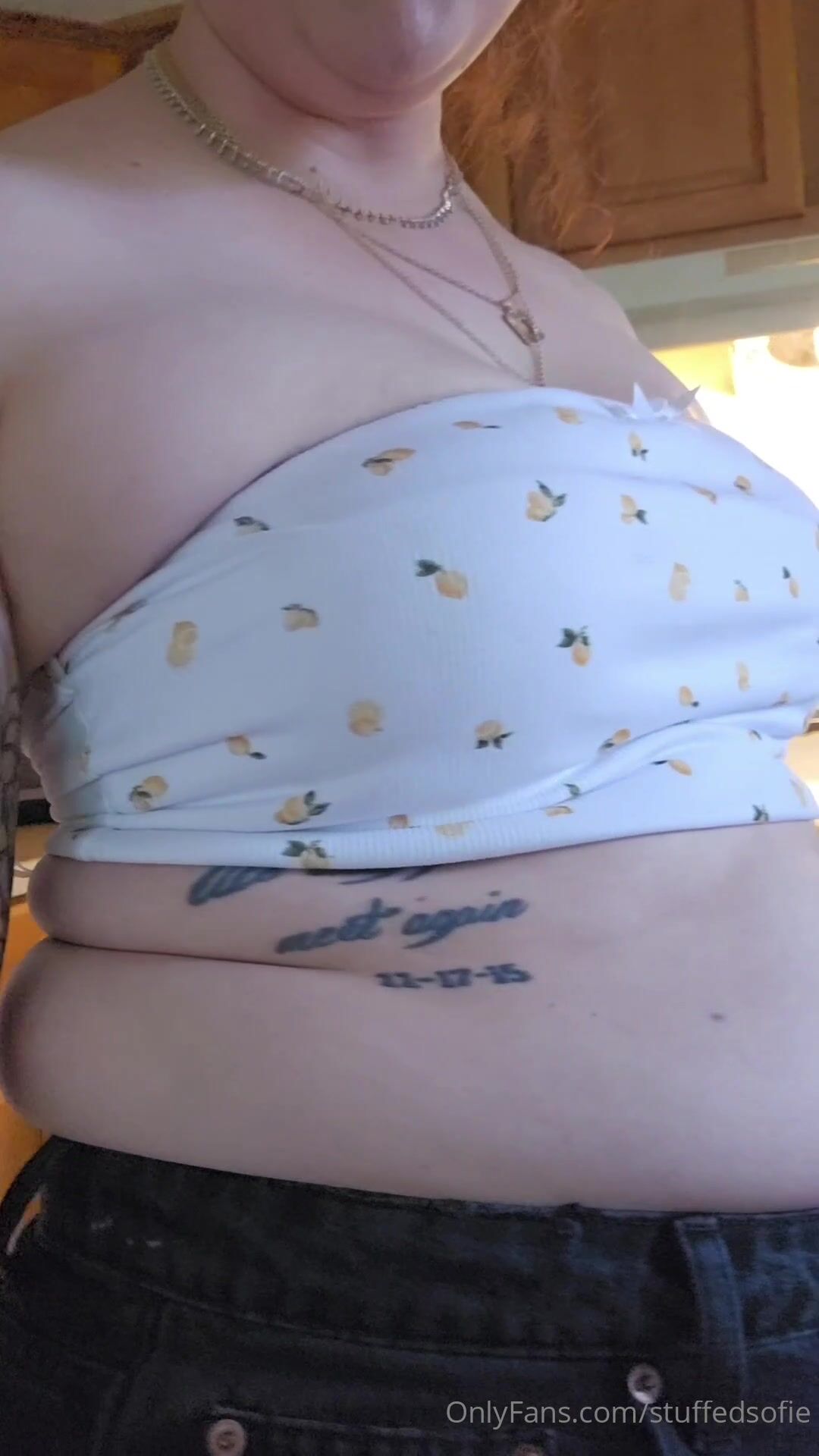Stepmom let's you play with her fat belly!