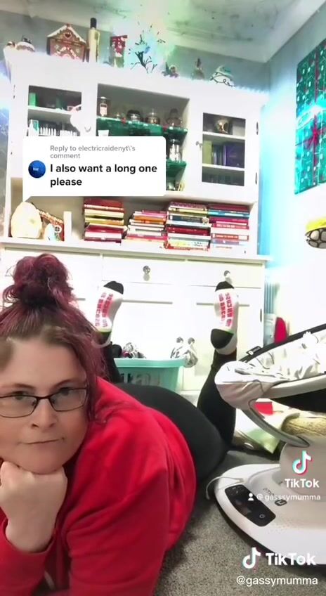 Gassy Mumma long long fart staring at camera