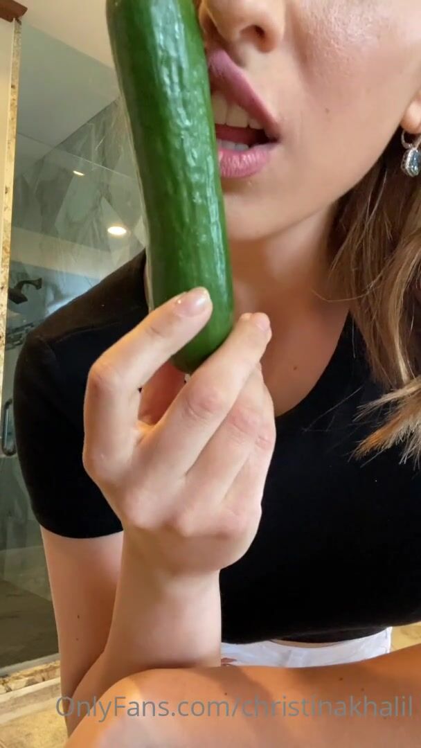 Christina Khalil Cucumber Blowjob