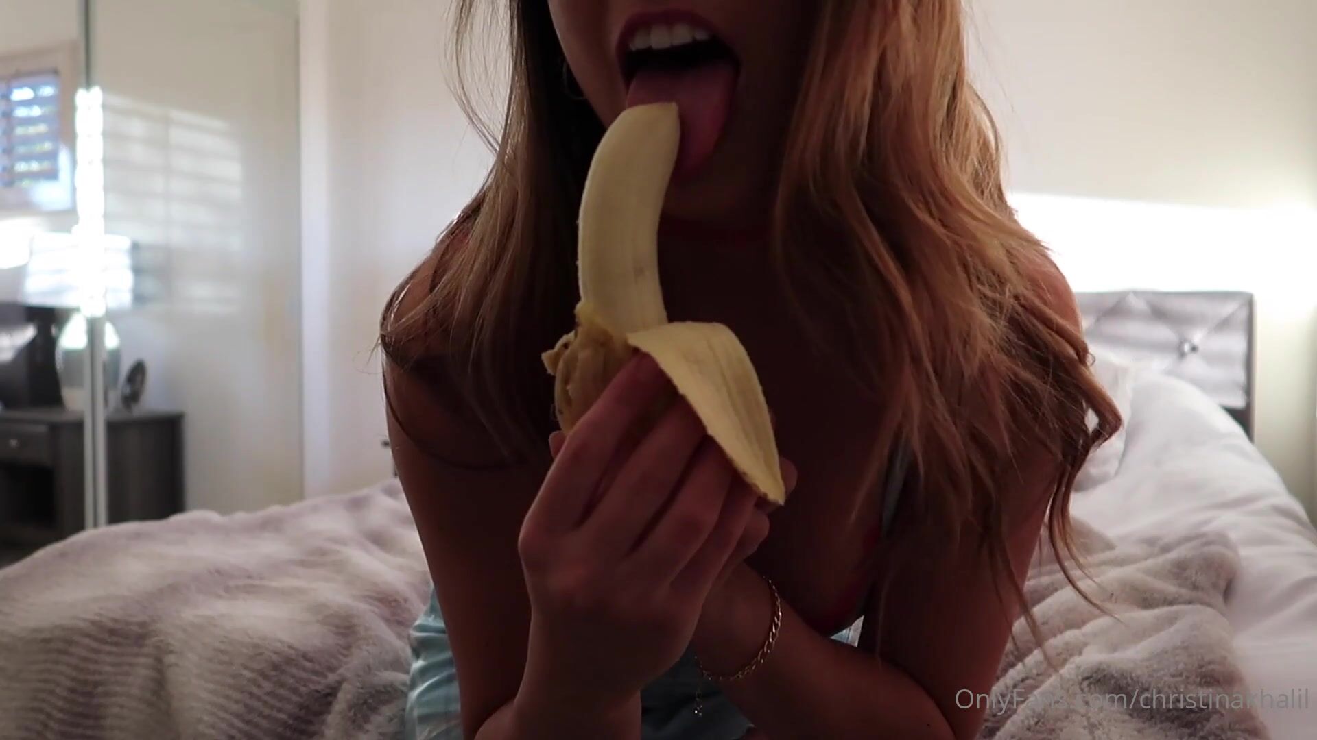 Christina Khalil Banana Blowjob