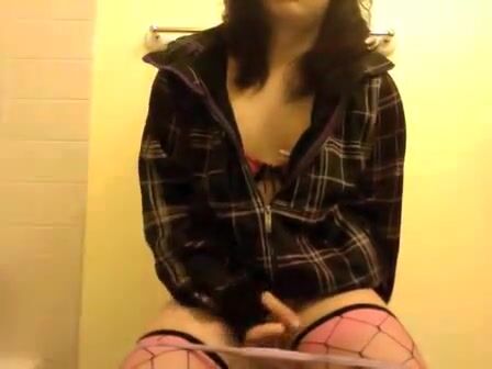 Teen Sissy Jerks & Rides A Dildo