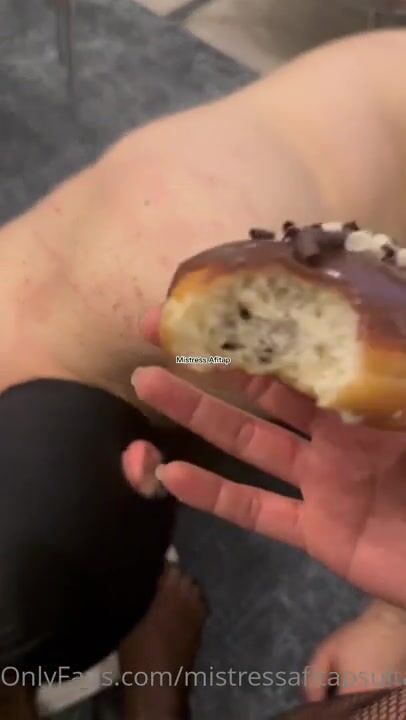 Mistress afitap - foot feeding donut