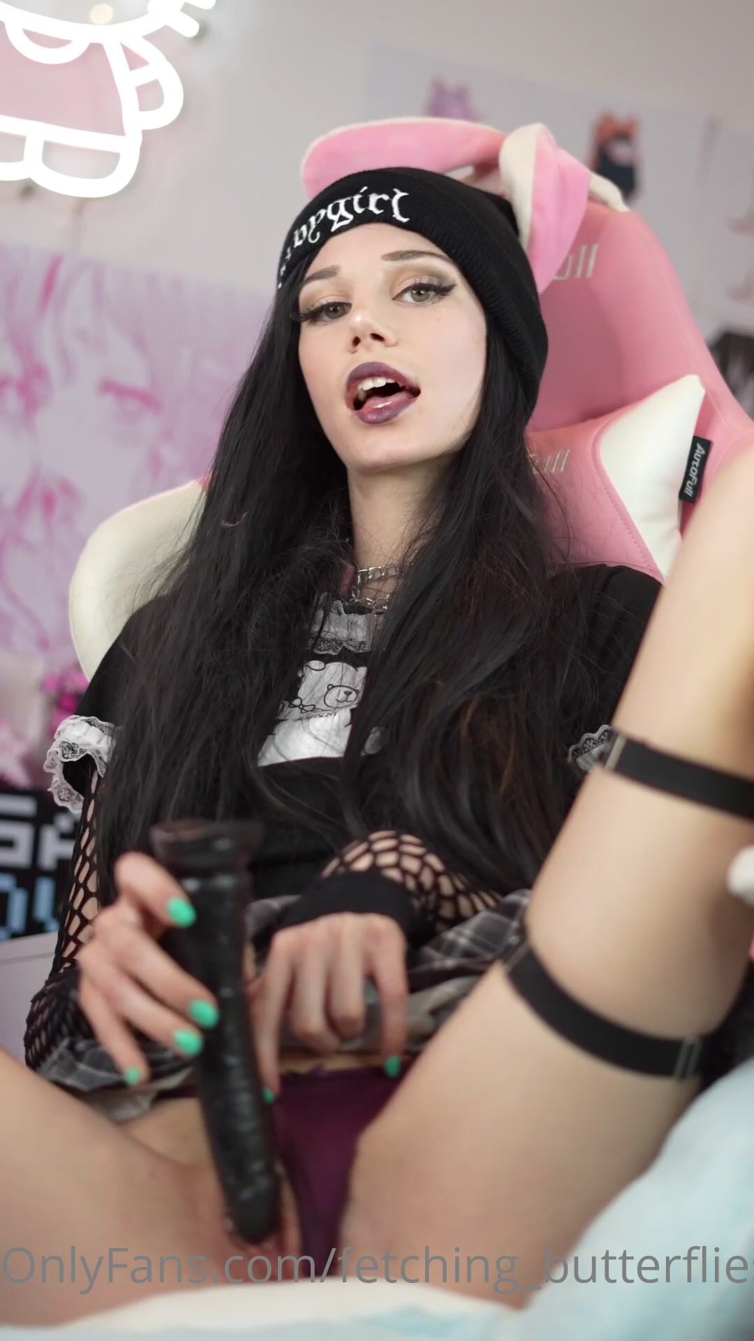 Fetching butterflies, goth girl.