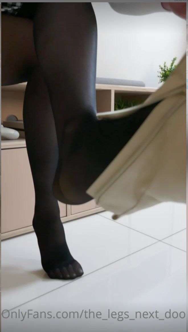Legs Next Door - Smelly Black Nylons and White Boots