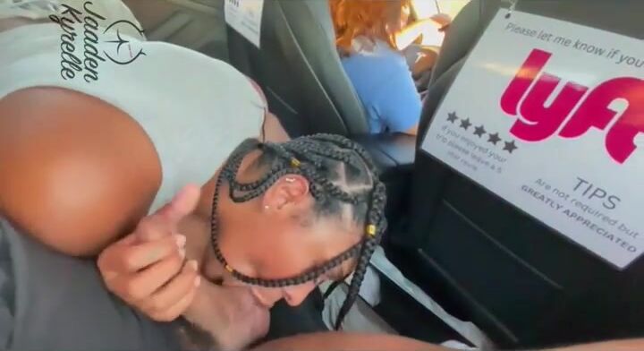 Ebony girl sucking dick in UBer and gets caught