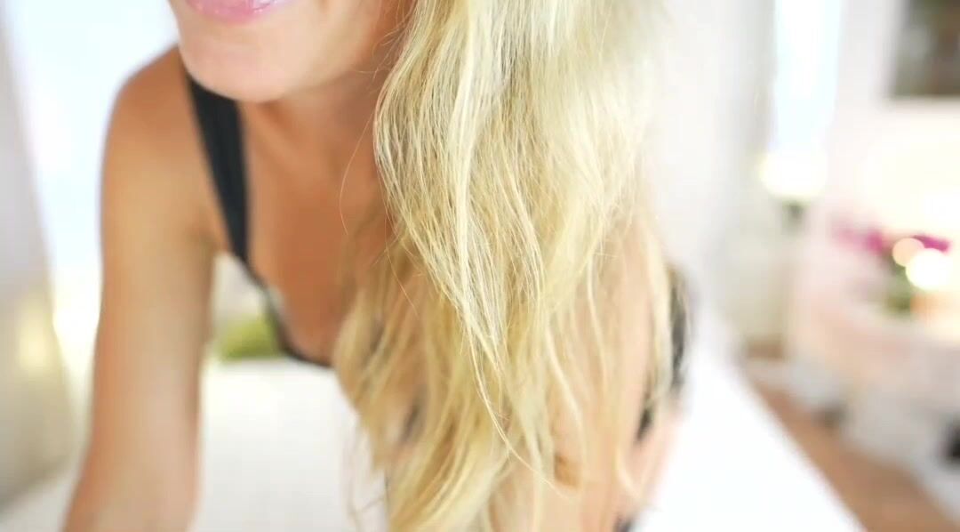 Hot blonde teasing