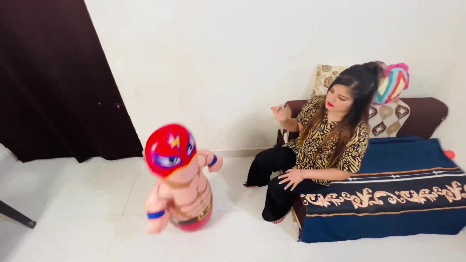 Indian feet mistress Verma kicking taddy
