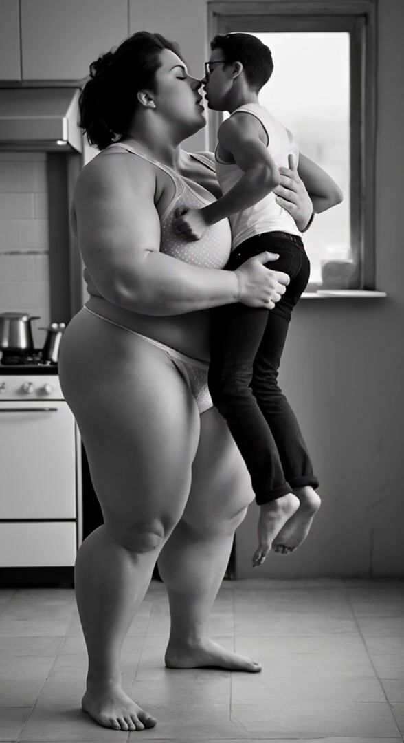 UBER STRONG TALL WIFE lift and carry kiss
