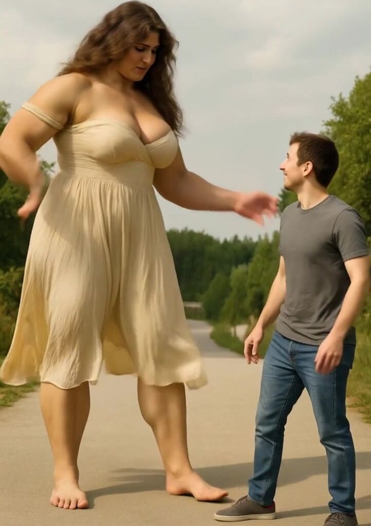 GIANT muscle girlfriend 2 - lift and carry kissing