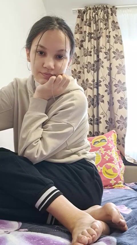 shy girl hot feet