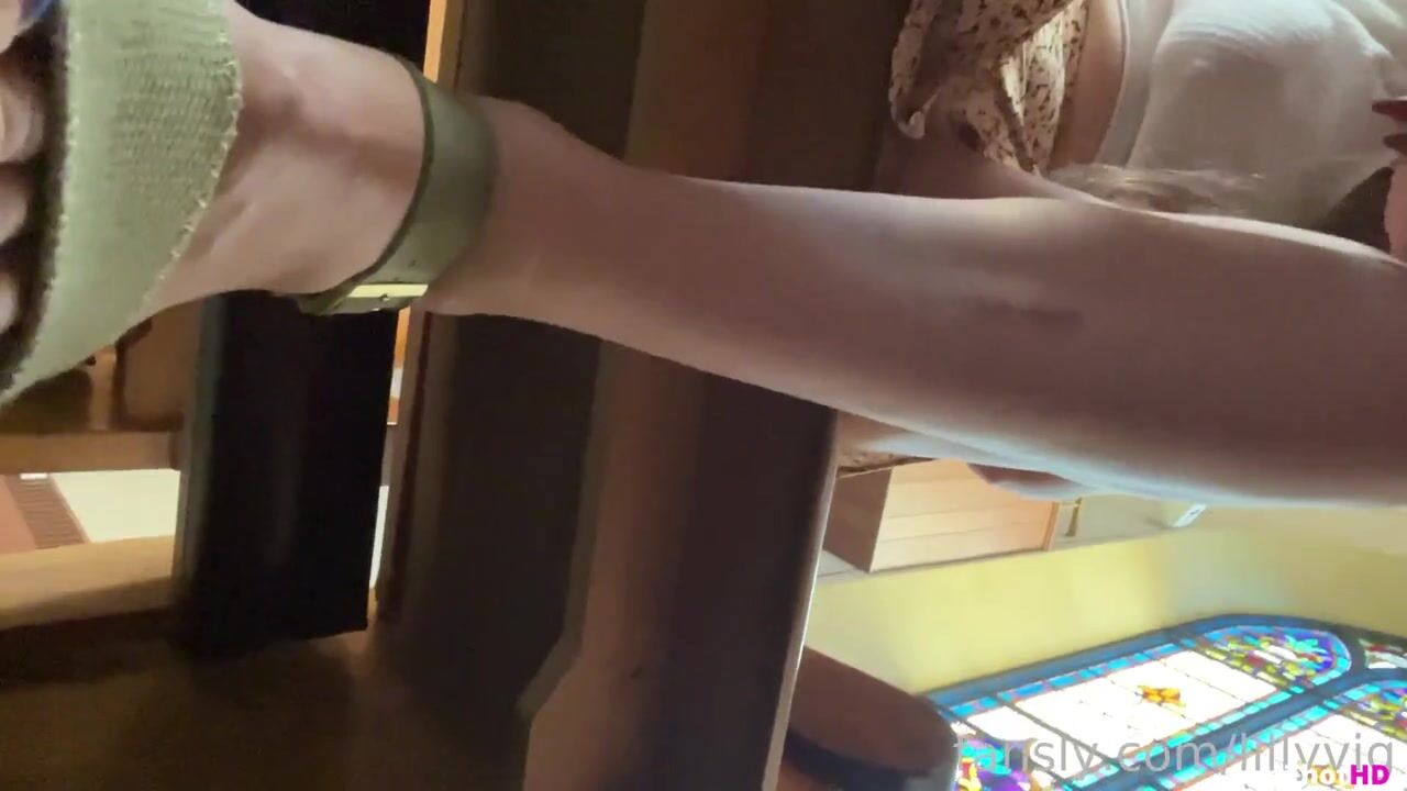 Lily Vig church flashing and fingering