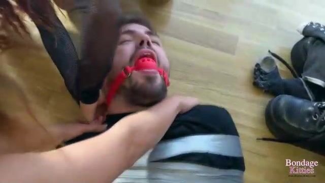 Femdom bondage by two girls