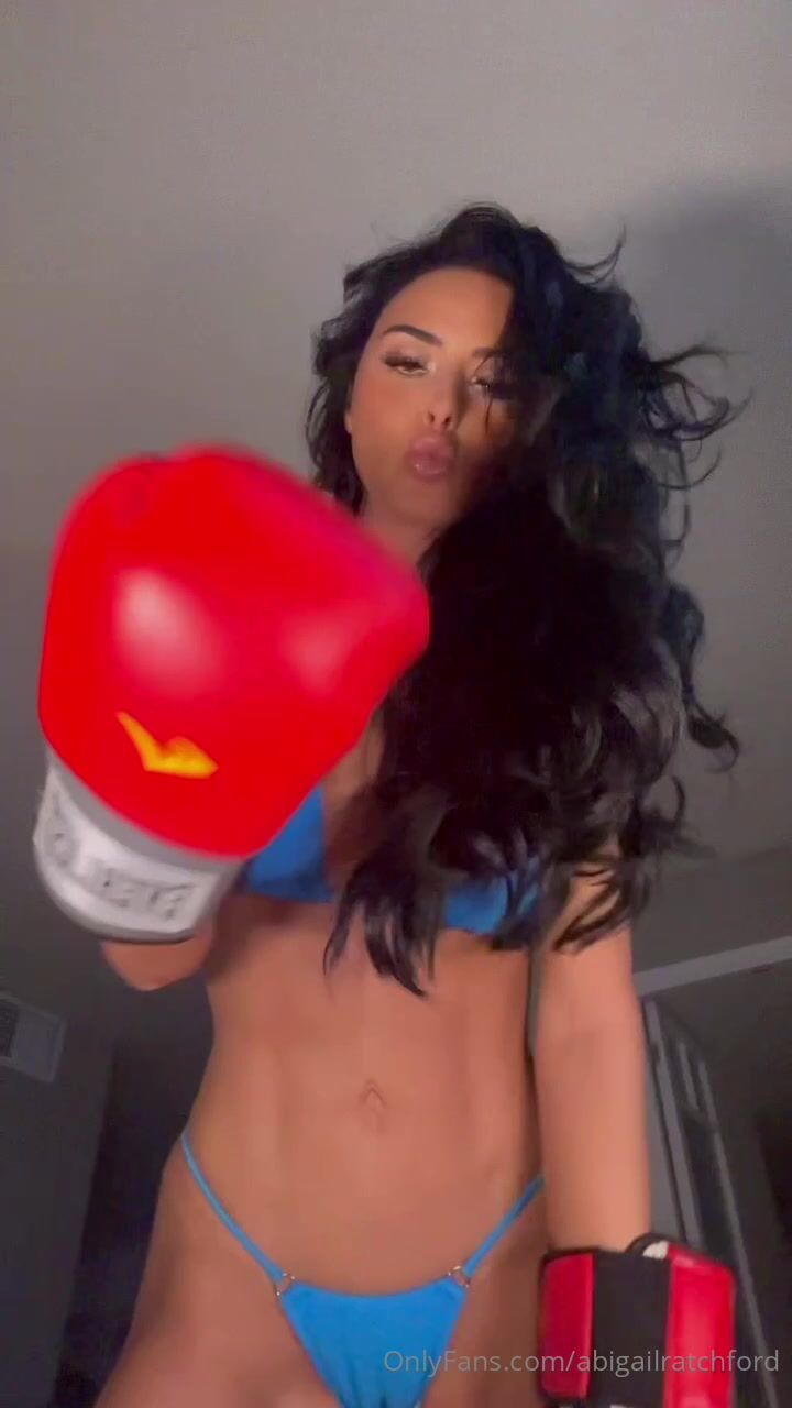 Abigail Ratchford bikini boxing gloves topless