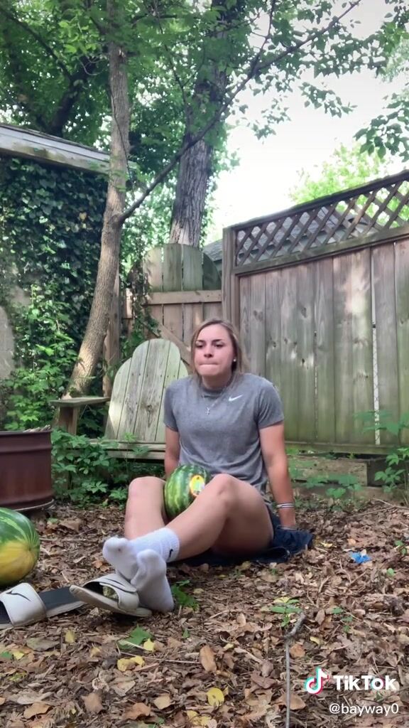 bayway0 crushes a watermelon