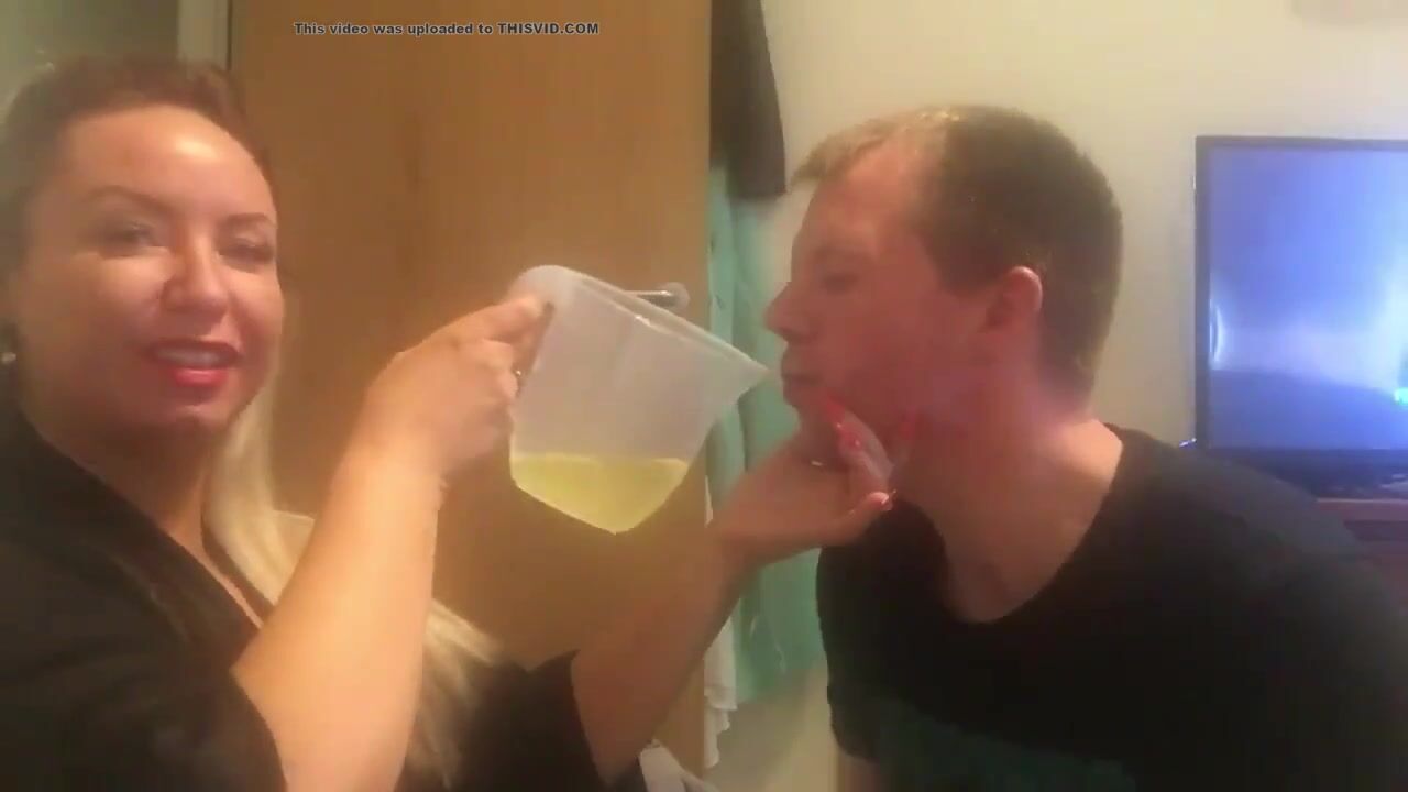Femdom cruel piss drink