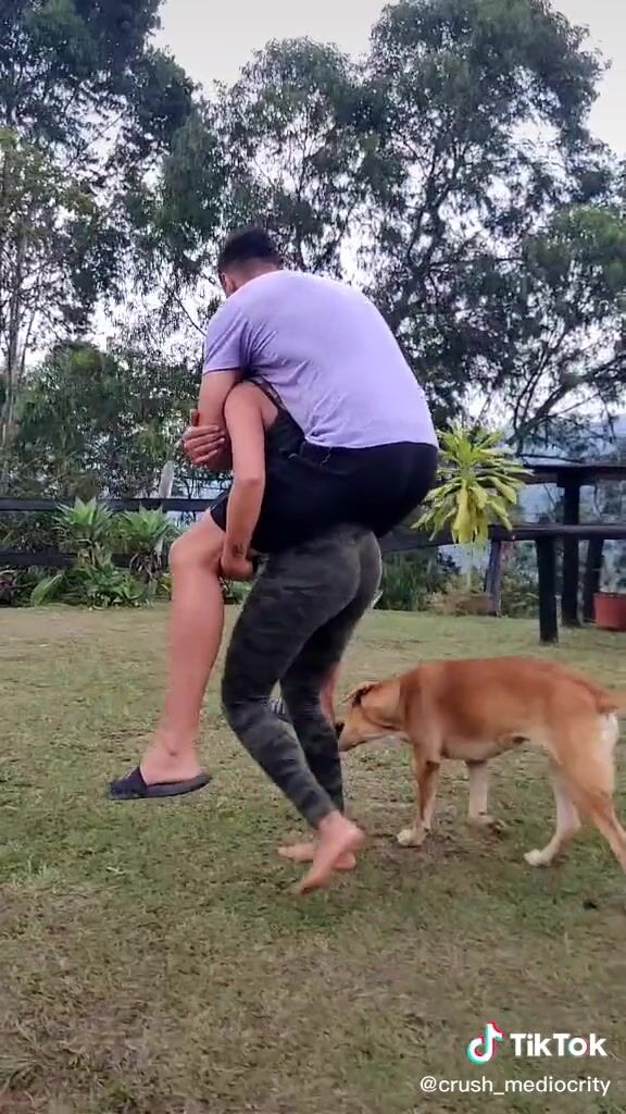 Long barefoot piggyback ride