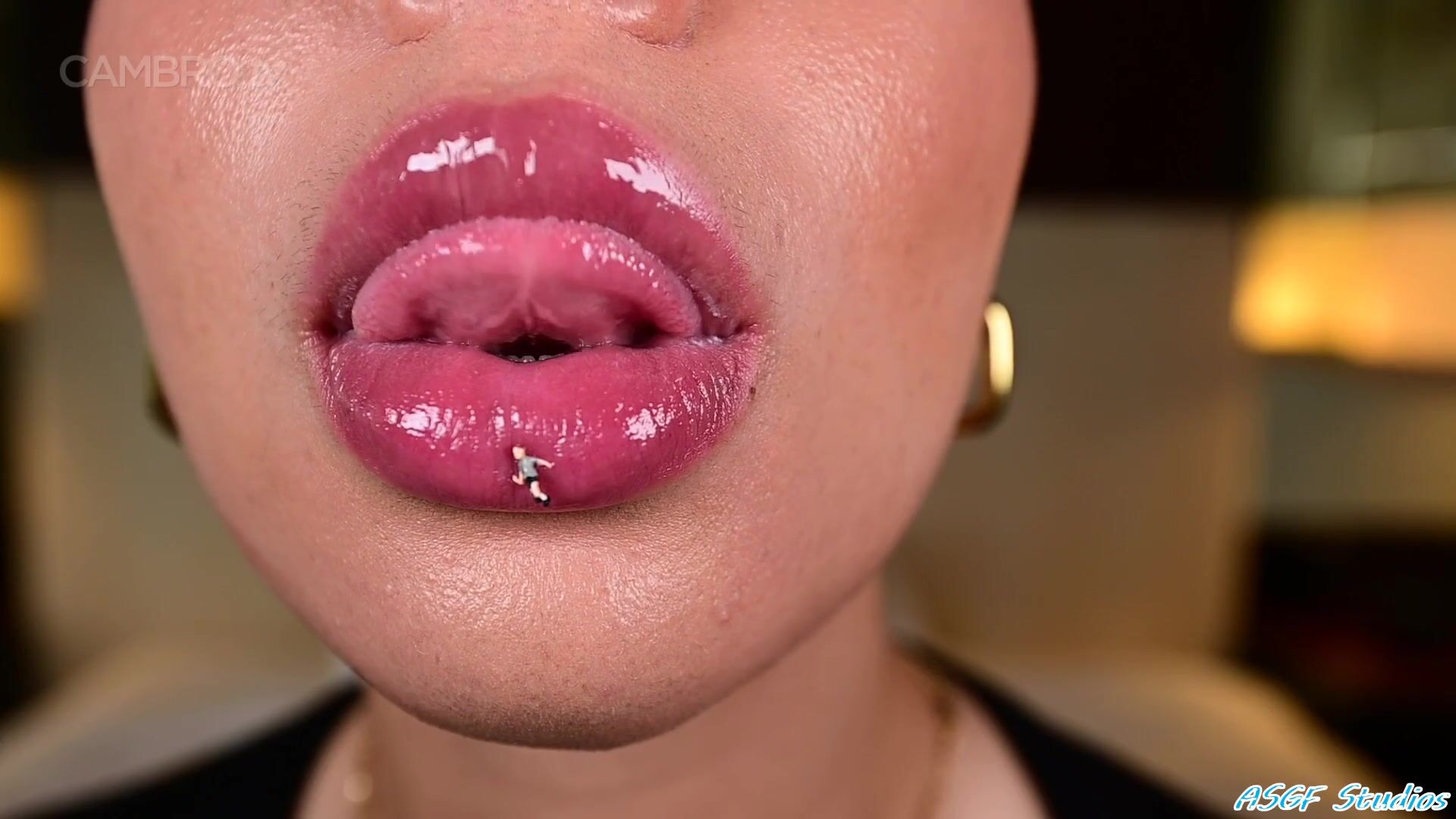 Tiny stuck on her lip