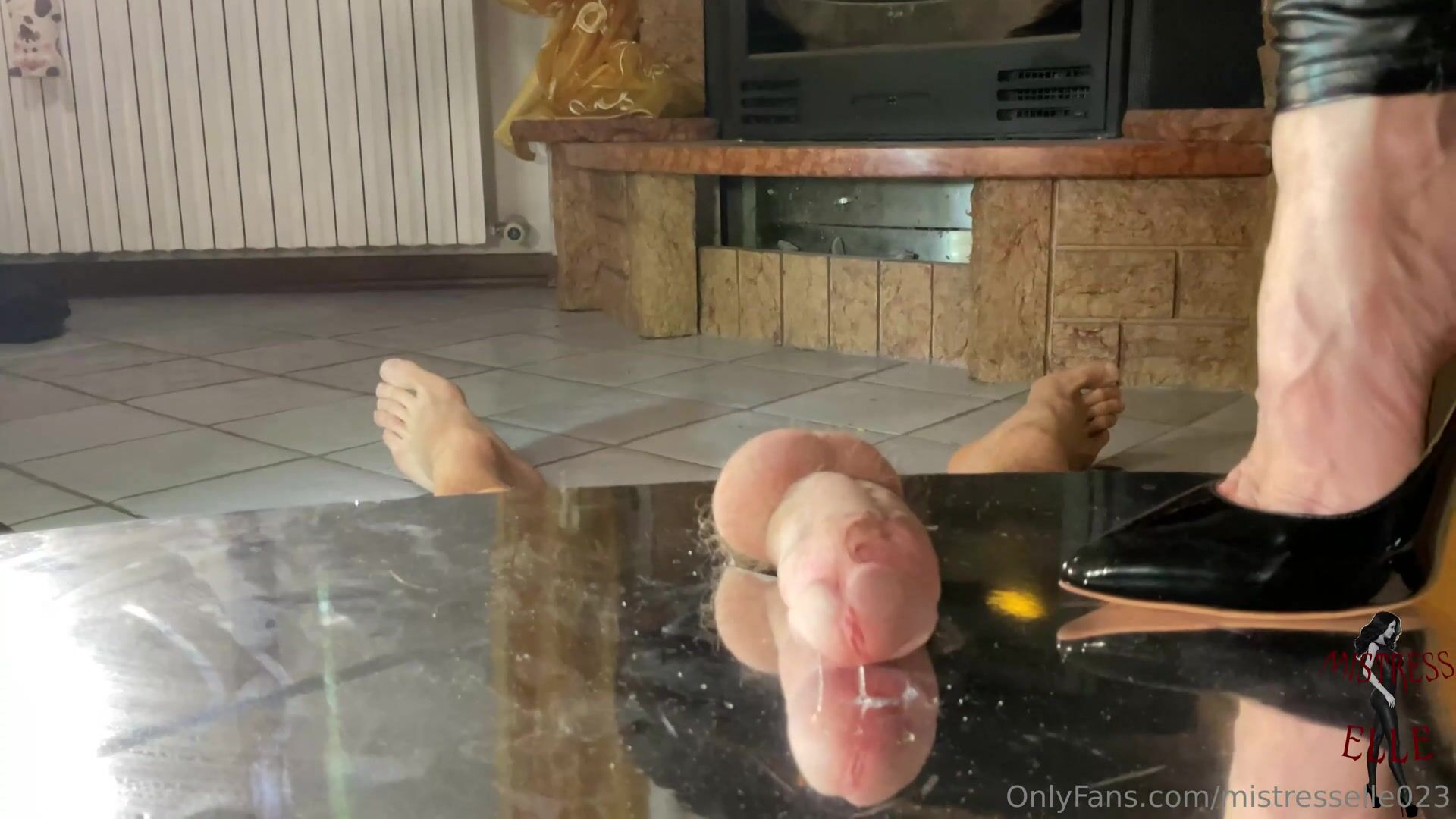 Mistress Elle - Black Stiletto Pierce Her Slaves Cock Without Mercy