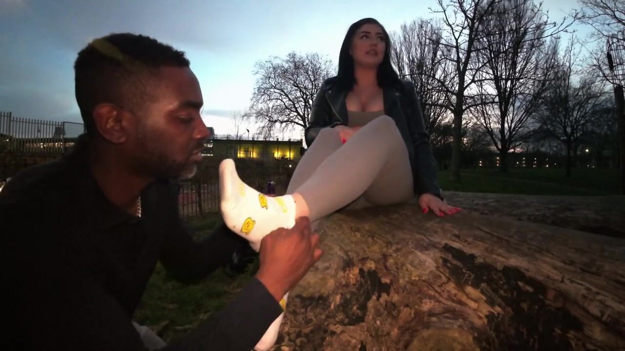 Public foot slave