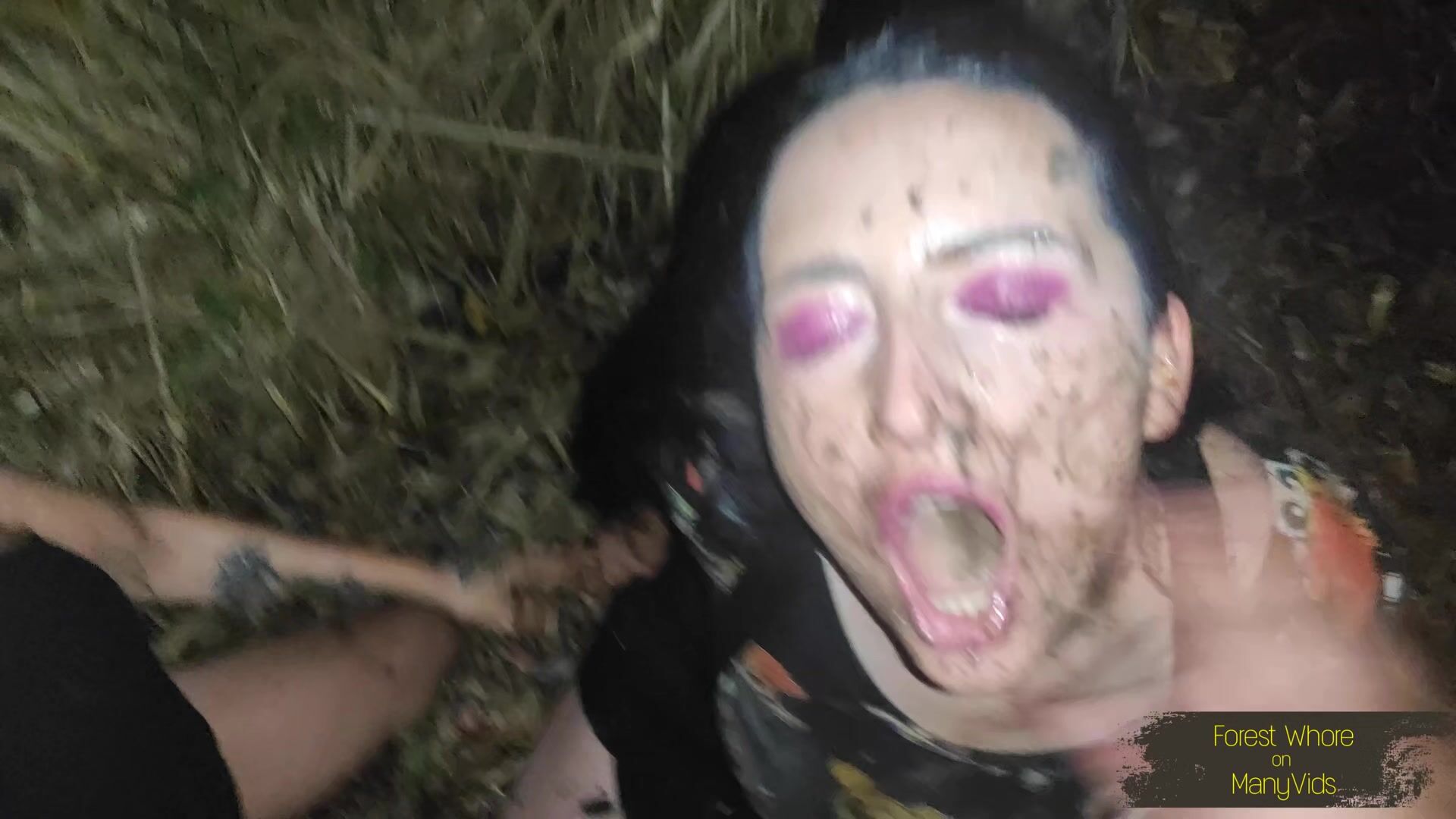 FOREST WHORE Lesbian Dirty Walk And Eating Hot Dogs Out Of Trash