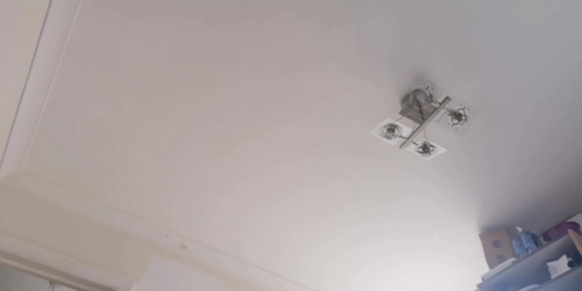 Girl jumping hard on bed