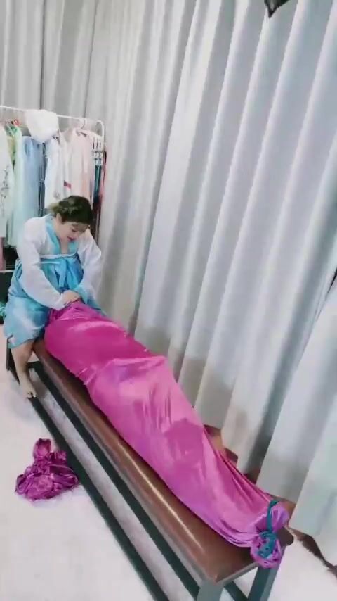 Femdom smother satin fetish suffocation