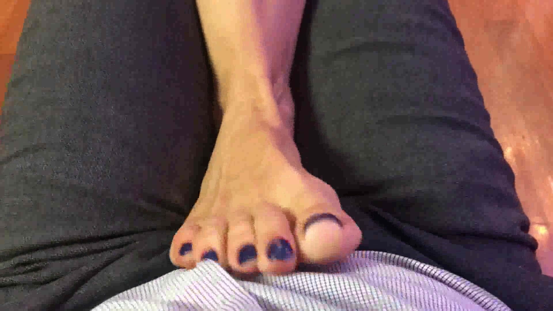 Strip tease ball stomping & Footjob
