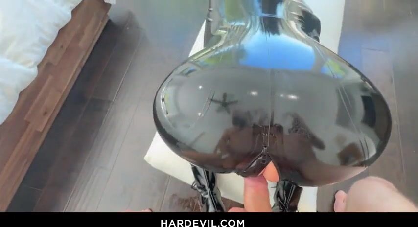 Arabelle Raphael gets fucked in latex catsuit