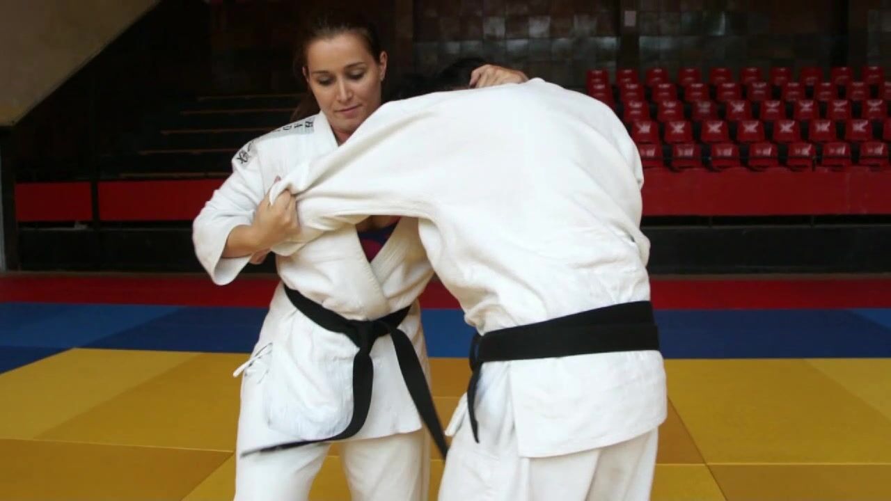Judo girls foot fight